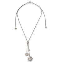 Sterling Silver Diamond Starburst Necklace