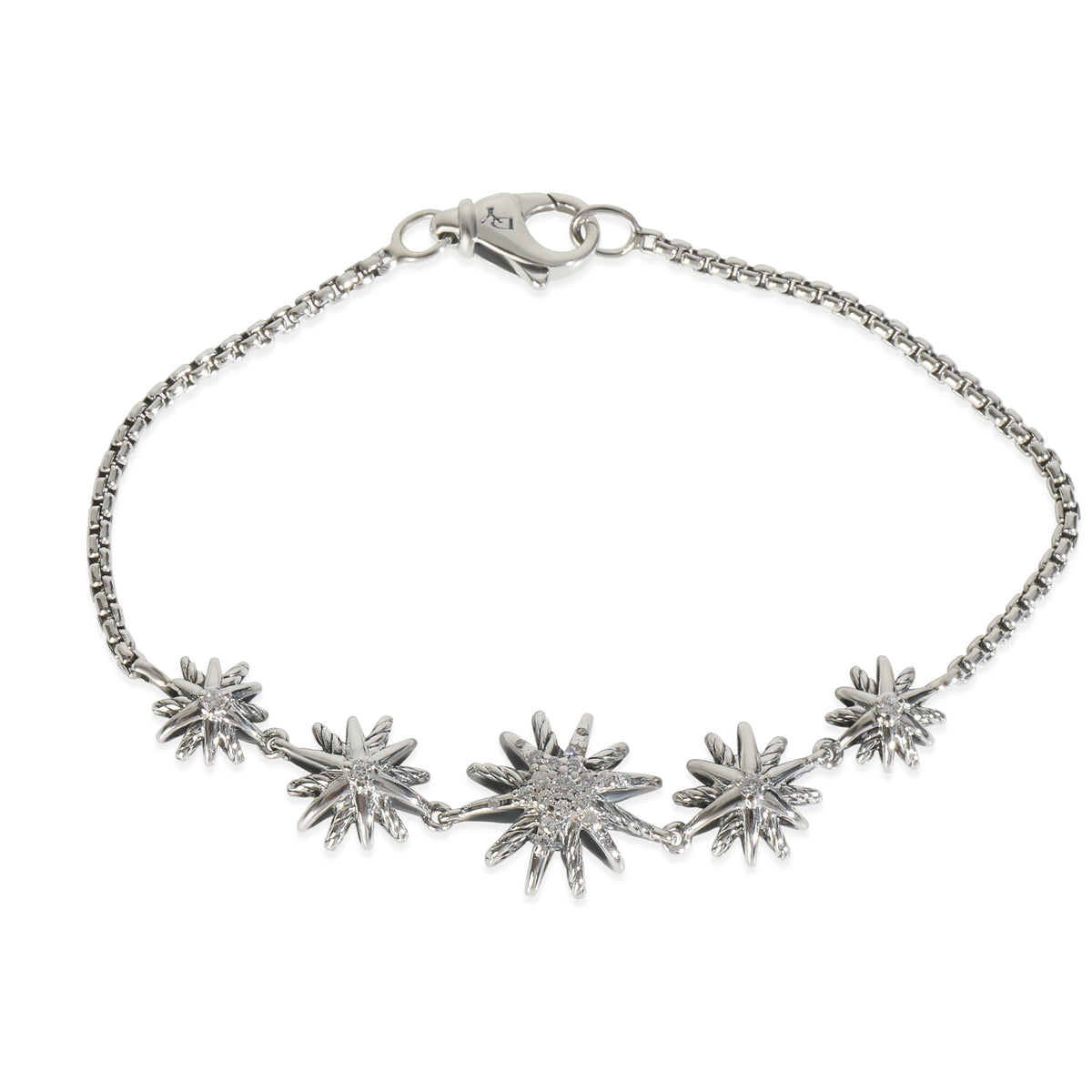 Sterling Silver Diamond Starburst Bracelet