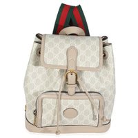 White GG Supreme Monogram Azalea Calfskin Retro Interlocking G Buckle Back