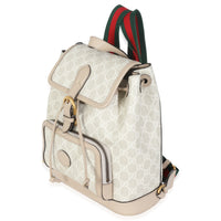 White GG Supreme Monogram Azalea Calfskin Retro Interlocking G Buckle Back