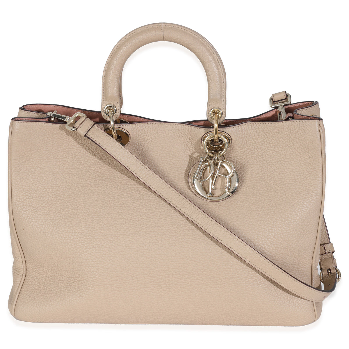 Beige Pebbled Calfskin Large Diorissimo Tote