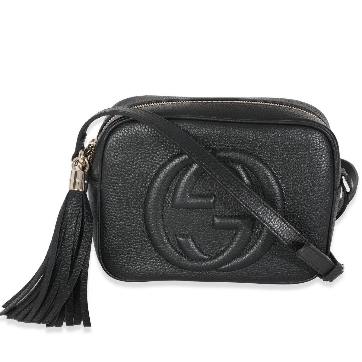 Black Pebbled Calfskin Small Soho Disco Bag