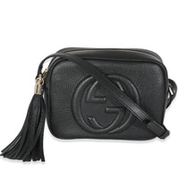 Black Pebbled Calfskin Small Soho Disco Bag