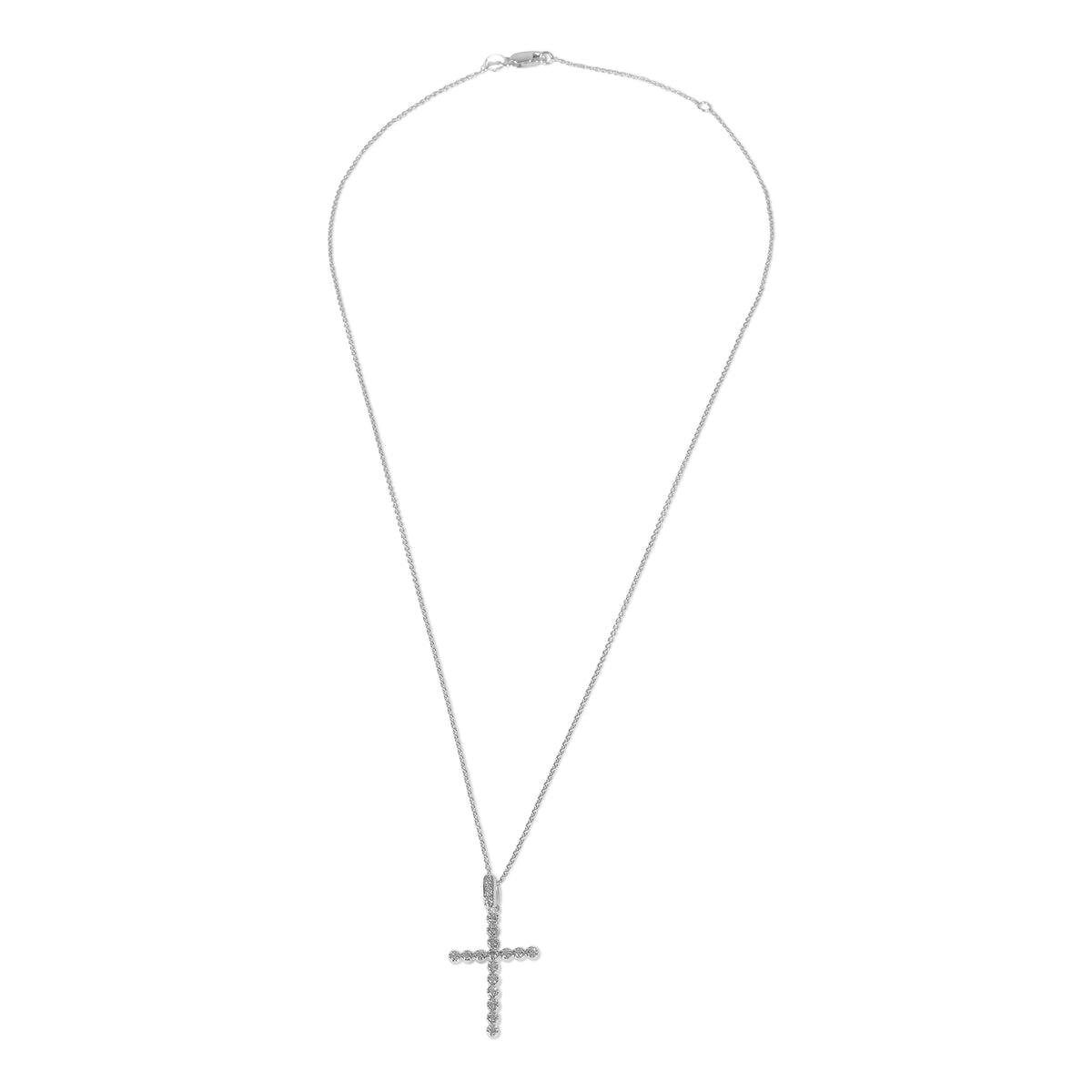 White Gold Diamond Cross Pendant