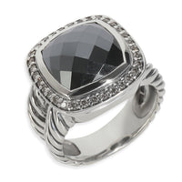 David Yurman Sterling Silver Hematite and Diamond Albion Ring pv