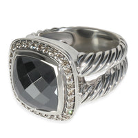 David Yurman Sterling Silver Hematite and Diamond Albion Ring sv