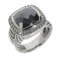 Sterling Silver Hematite and Diamond Albion Ring