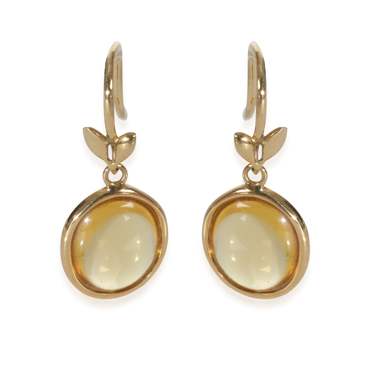 Yellow Gold Citrine Paloma Picasso Olive Leaf Earrings