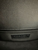 Black Quilted Caviar Small Boy Handbag
