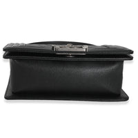 Black Quilted Caviar Small Boy Handbag