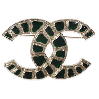 Gold-Plated  2019 Large Gripoix CC Brooch