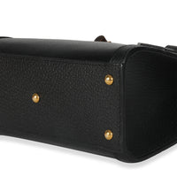 Black Textured Dollar Calfskin Web Mini Diana Tote Bag