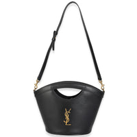 Black Smooth Leather Mini Celia Tote