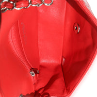 Red Black Quilted Patent Bi-Color Mini Rectangular Flap Bag