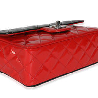 Red Black Quilted Patent Bi-Color Mini Rectangular Flap Bag
