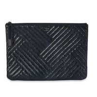 Chanel Grey Distressed Patent Medium CC Crossing Cosmetic Case Handbag fv