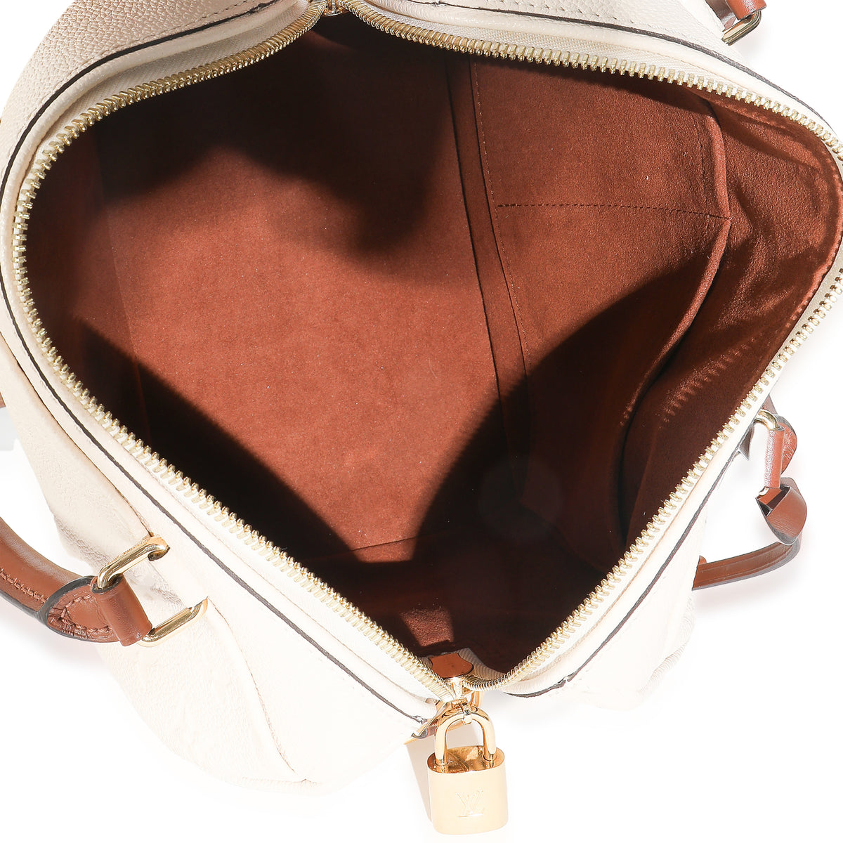 Cream Empreinte Caramel Calfskin Speedy Bandouliere 25 NM