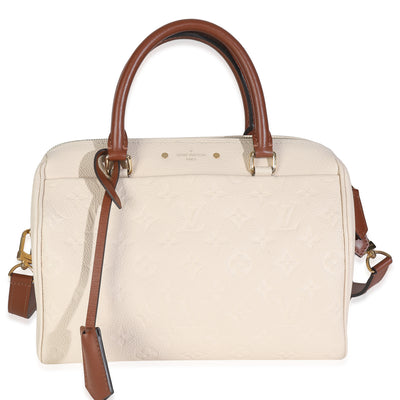 Cream Empreinte Caramel Calfskin Speedy Bandouliere 25 NM