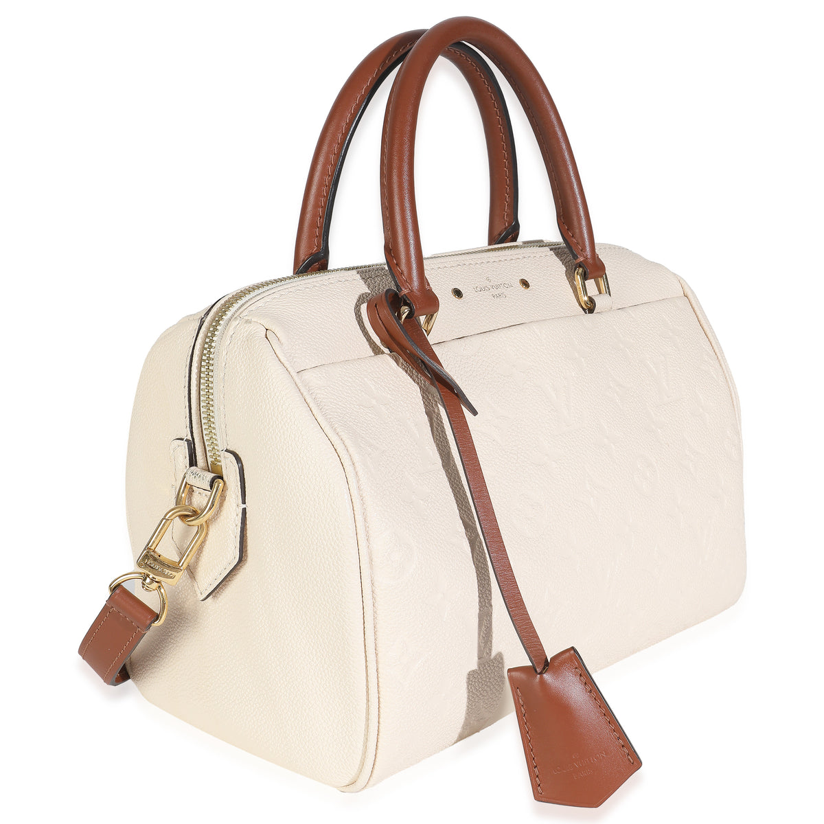 Cream Empreinte Caramel Calfskin Speedy Bandouliere 25 NM