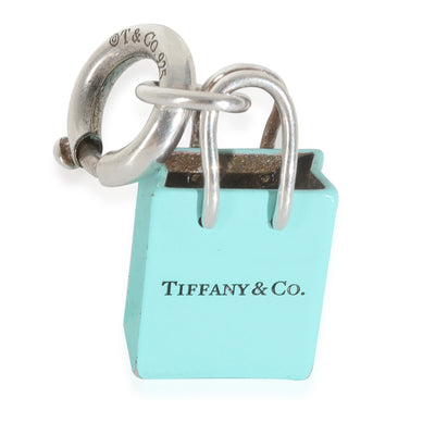 Sterling Silver  Enamel Shopping Bag Charm