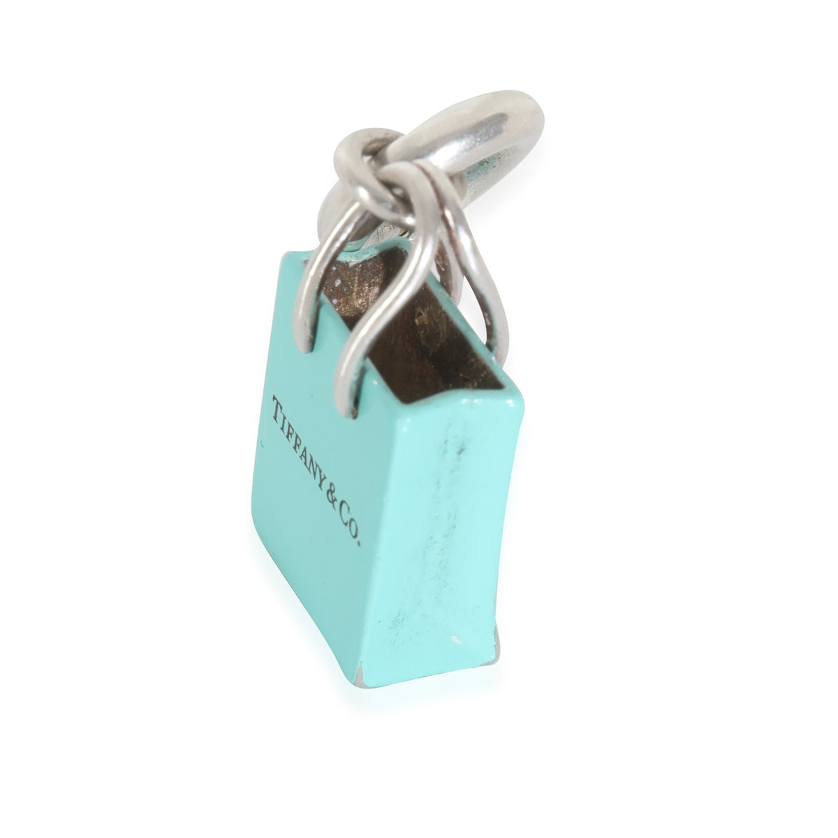 Sterling Silver  Enamel Shopping Bag Charm