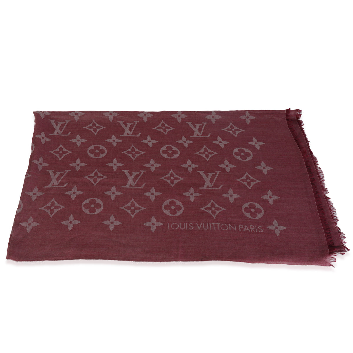 Magenta Wool Silk Monogram Daily Stole