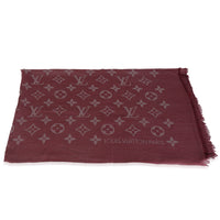 Magenta Wool Silk Monogram Daily Stole
