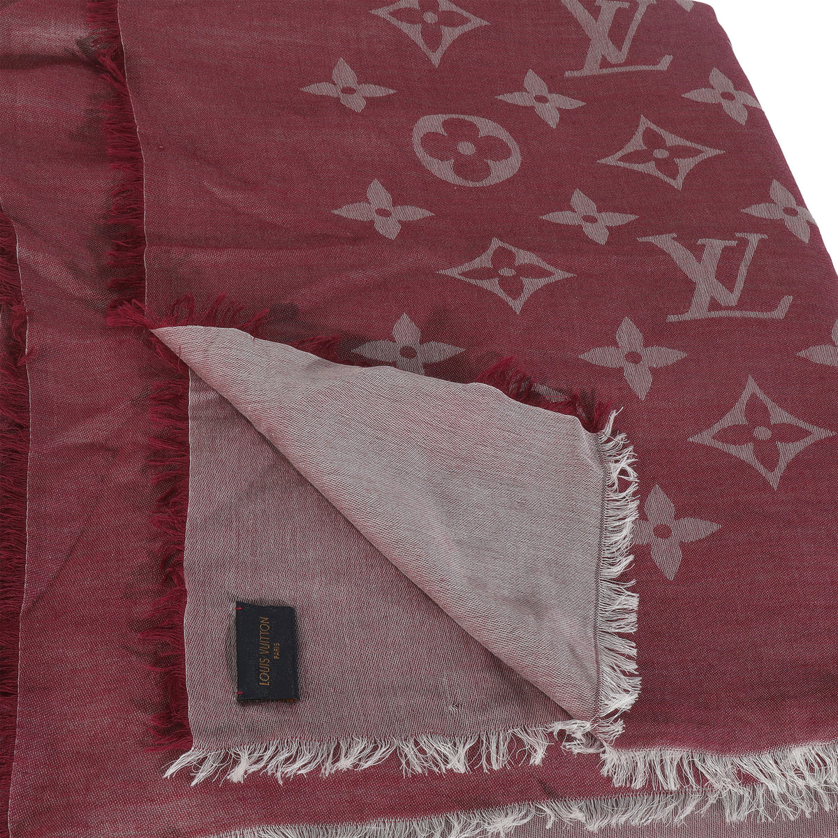 Magenta Wool Silk Monogram Daily Stole