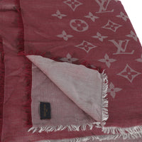 Magenta Wool Silk Monogram Daily Stole