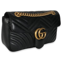 Black Calfskin Matelasse Medium GG Marmont Shoulder Bag