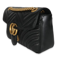 Black Calfskin Matelasse Medium GG Marmont Shoulder Bag