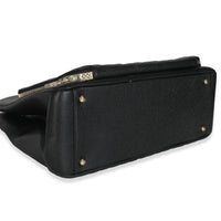 Black Quilted Caviar Medium Business Affinity Tote