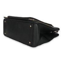 Black Quilted Caviar Medium Business Affinity Tote