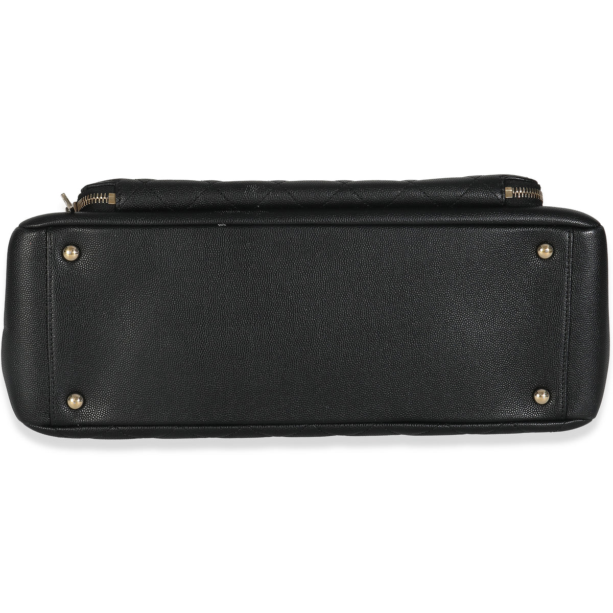 Black Quilted Caviar Medium Business Affinity Tote