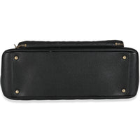 Black Quilted Caviar Medium Business Affinity Tote