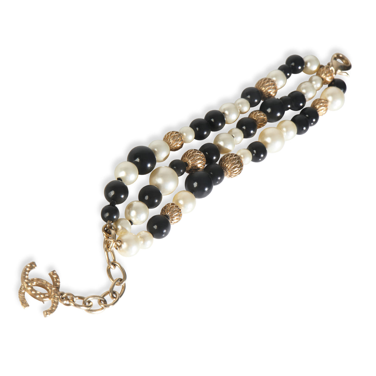 Gold-Plated  2016 Triple Strand Bead Bracelet