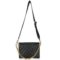 Black Monogram Embossed Lambskin Coussin PM