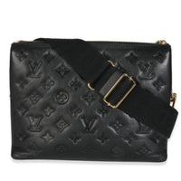 Black Monogram Embossed Lambskin Coussin PM