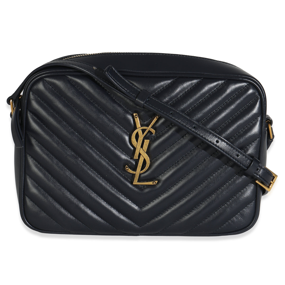 Navy Calfskin Matelasse Monogram Lou Camera Bag