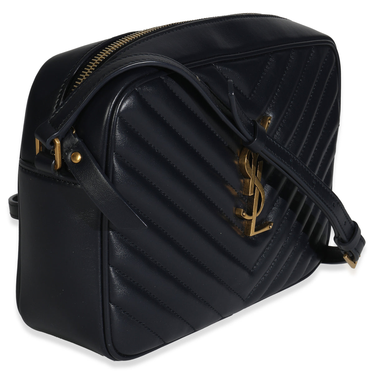 Navy Calfskin Matelasse Monogram Lou Camera Bag