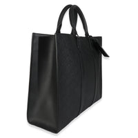 Louis Vuitton Black Monogram Embossed Taurillon Sac Plat 24H Handbag pv
