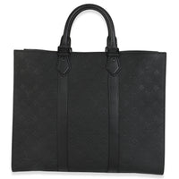 Louis Vuitton Black Monogram Embossed Taurillon Sac Plat 24H Handbag bv
