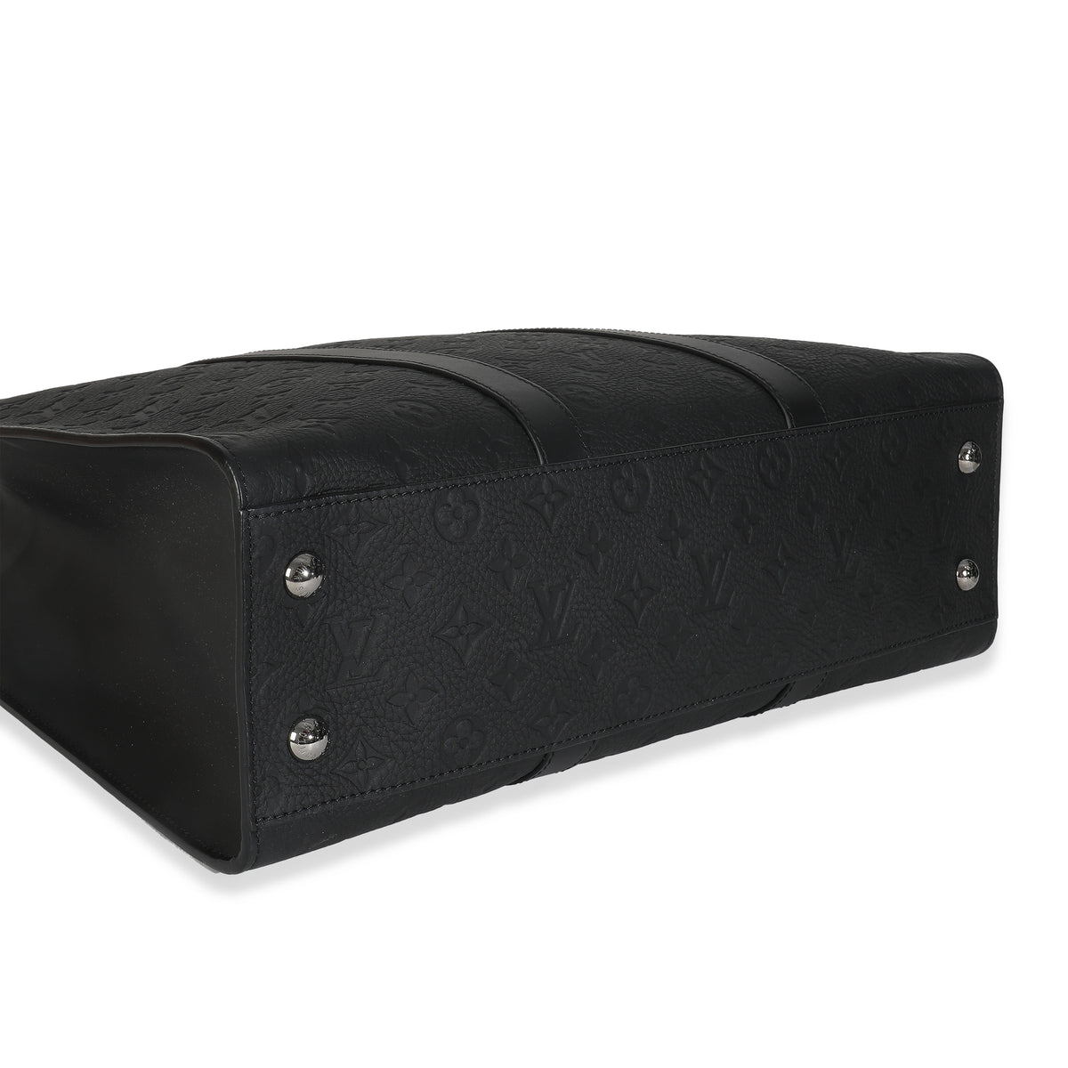 Black Monogram Embossed Taurillon Sac Plat 24H