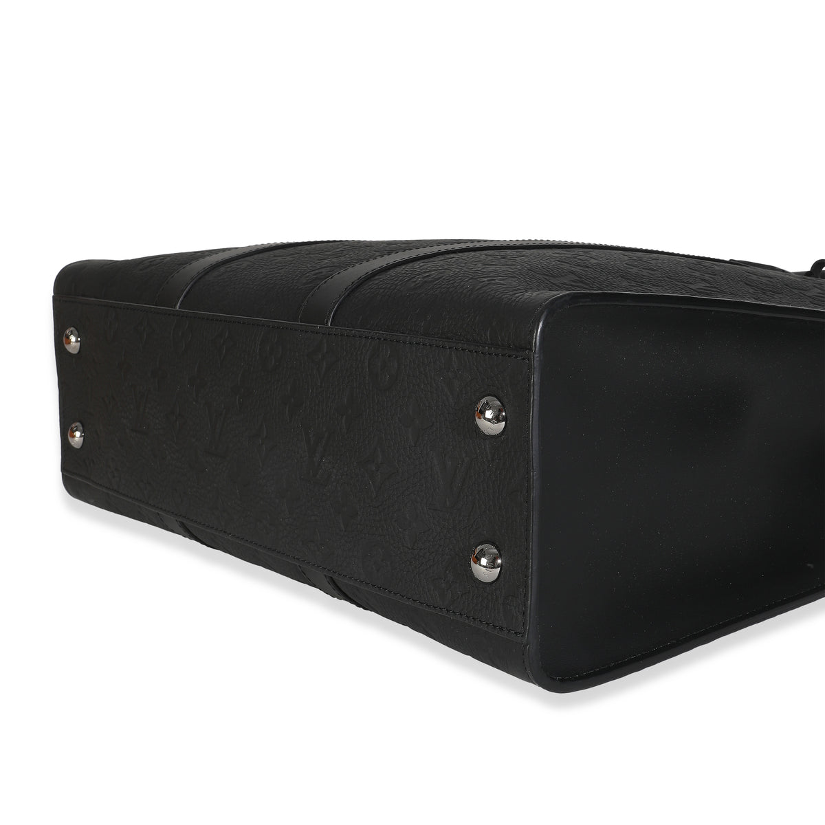 Black Monogram Embossed Taurillon Sac Plat 24H