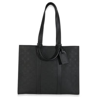 Black Monogram Embossed Taurillon Sac Plat 24H