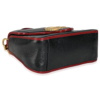 Black Vintage Effect Calfskin Matelasse Diagonal Mini Torchon GG Marmont