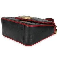 Black Vintage Effect Calfskin Matelasse Diagonal Mini Torchon GG Marmont