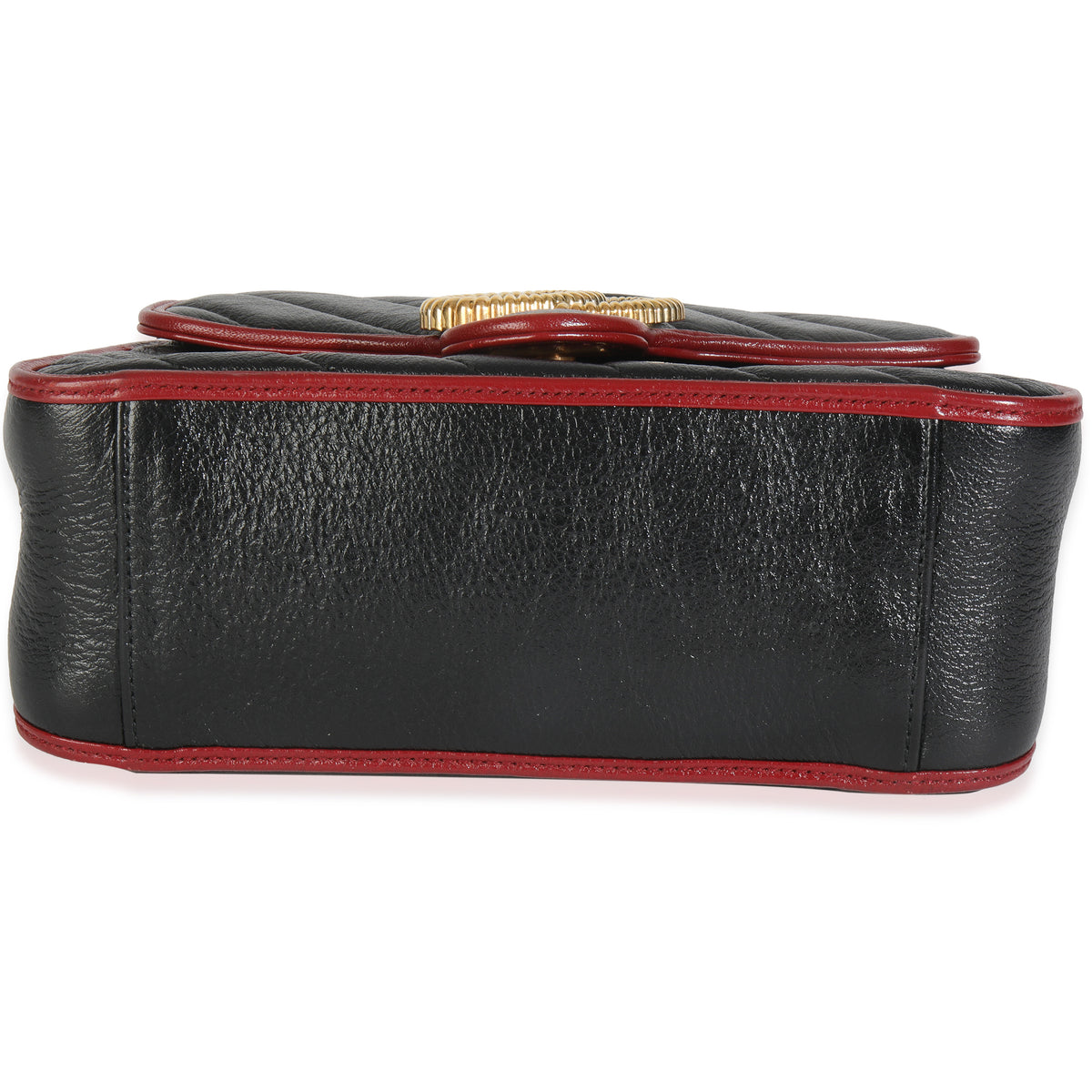 Black Vintage Effect Calfskin Matelasse Diagonal Mini Torchon GG Marmont