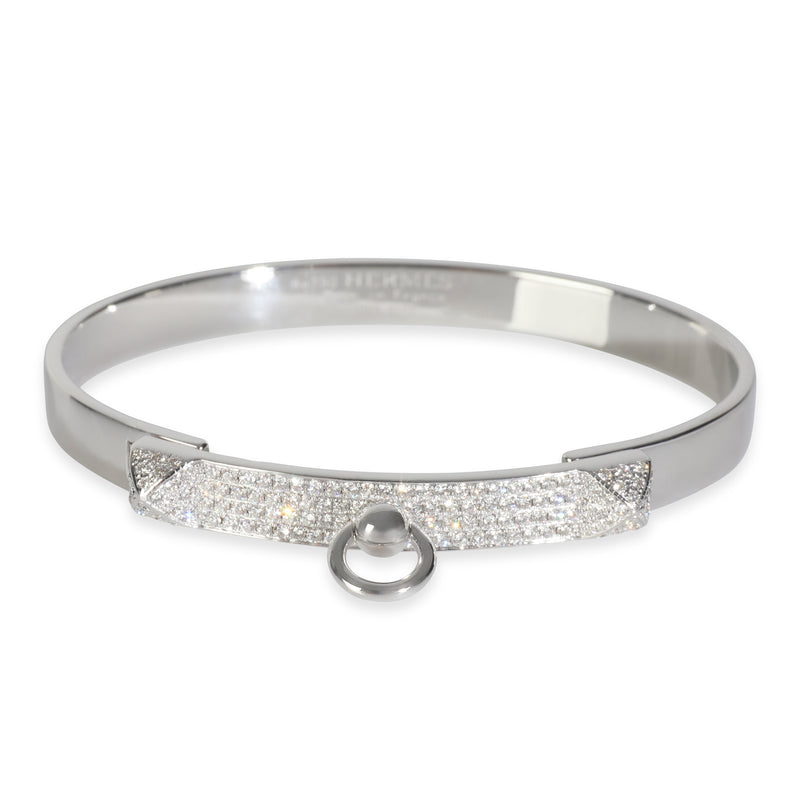 White Gold Diamond Collier de Chien Bracelet