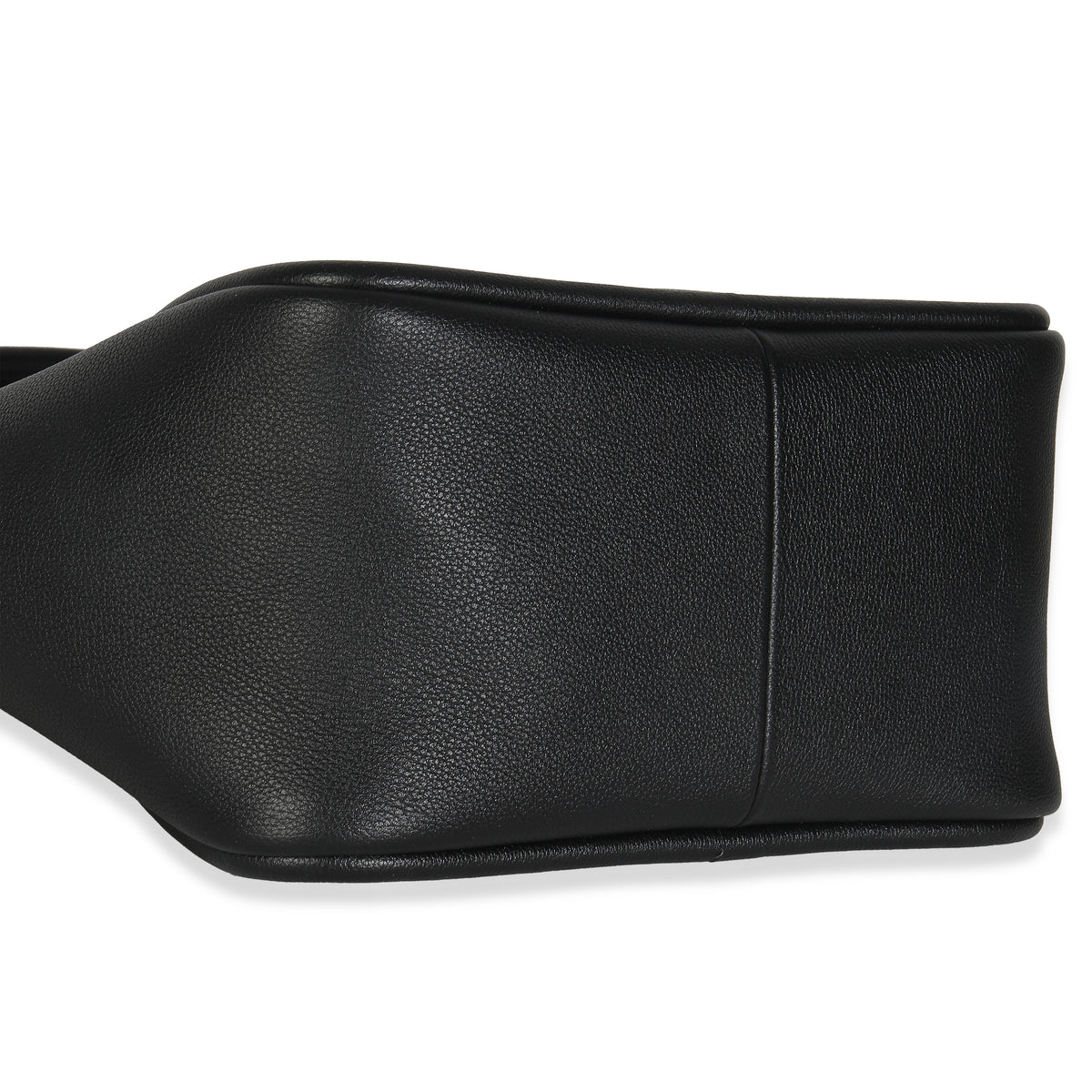 Black Soft Grain Leather Mini Shopping Tote Bag